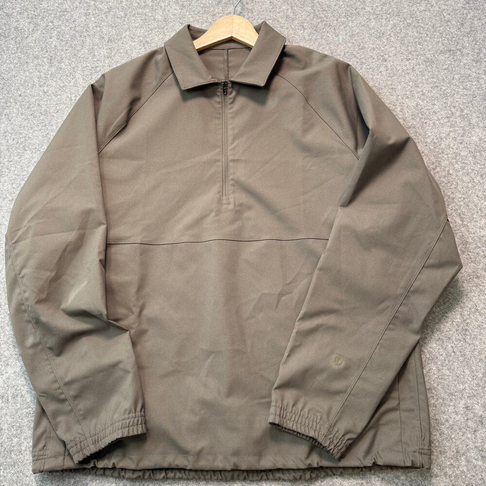 Men's Lululemon Military Green Pullover‎ Long Sleeve Windbreaker Jacket Size M